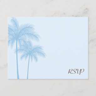 Blue Palm Tree UAWG Wedding Response Card RSVP Karte