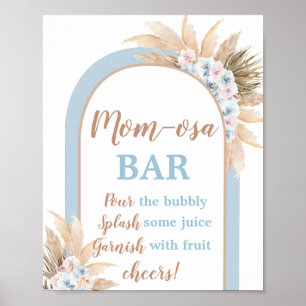 Blue Pampas Grass Arch Momosa Bar Boy Schild