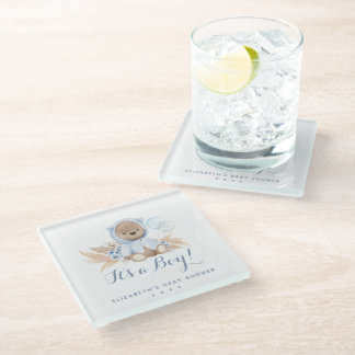 Blue Pampas Grass Boho Bear Baby Dusche Untersetze Glasuntersetzer