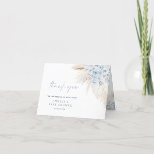 Blue Pampas Grass Boy Baby Dusche Danke Karte