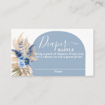 Blue Pampas Grass Boy Diaper Raffekarte