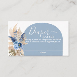 Blue Pampas Grass Boy Diaper Raffekarte Begleitkarte