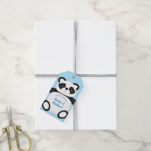 Blue Panda Bear Baby Dusche Geschenkanhänger