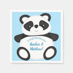 Blue Panda Bear Baby Dusche Serviette