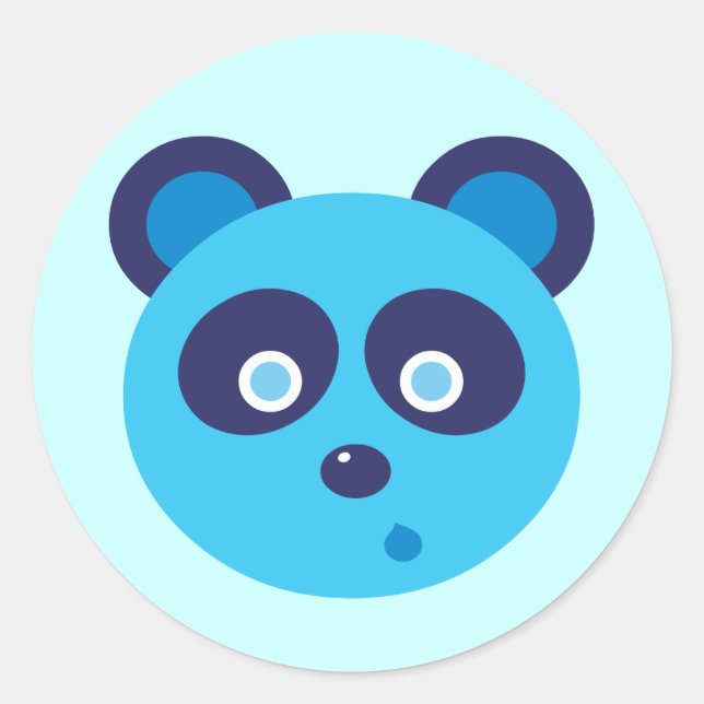 Blue Panda Runder Aufkleber (Vorderseite)