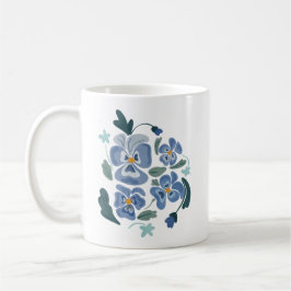 Blue Pansy Blume Ästhetische Stiefmütterchen Kaffeetasse