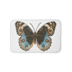 Blue Pansy Butterfly Badematte