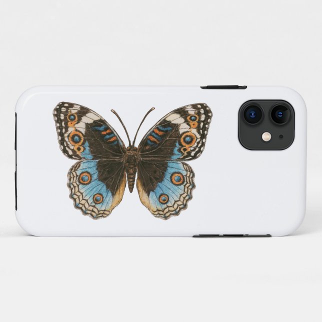 Blue Pansy Butterfly Case-Mate iPhone Hülle (Rückseite (Horizontal))