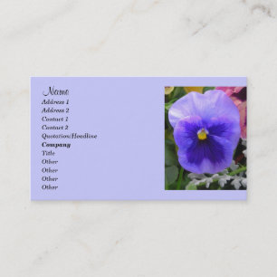 Blue Pansy, Carte de visite jardiniers