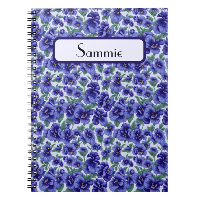Blue Pansy Flowers Personalized Notizblock (Vorderseite)