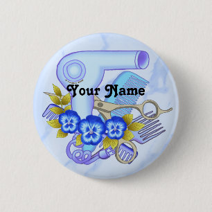 Blue Pansy Kosmetikerin Button