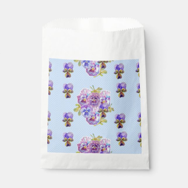 Blue Pansy Spot Blume Blumenkästen Gastgeschenk Geschenktütchen (Vorderseite)