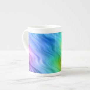 Blue Pansy Wavy Texture Prozellantasse