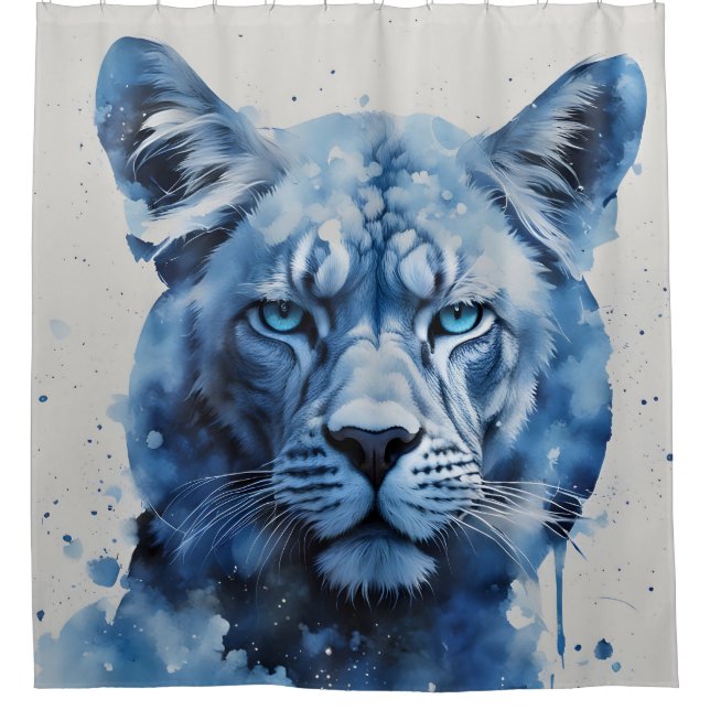 Blue Panther Duschvorhang (Vorderseite)