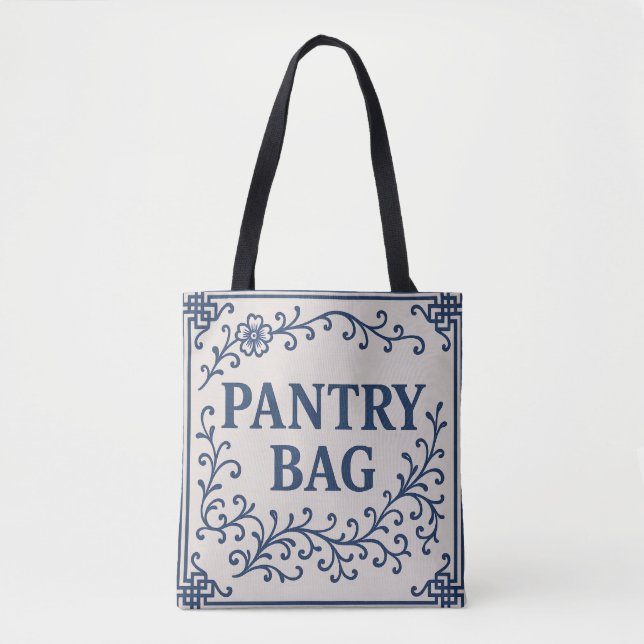 "BLUE PANTRY BAG" - CHINOISERIE TOTE  TASCHE (Vorderseite)