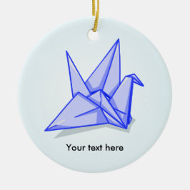 Blue Paper Crane Keramikornament