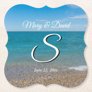 Blue Paradise Wedding Paper Untersetzer