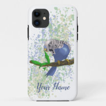 Blue Parakeet Snaking auf Blätter
