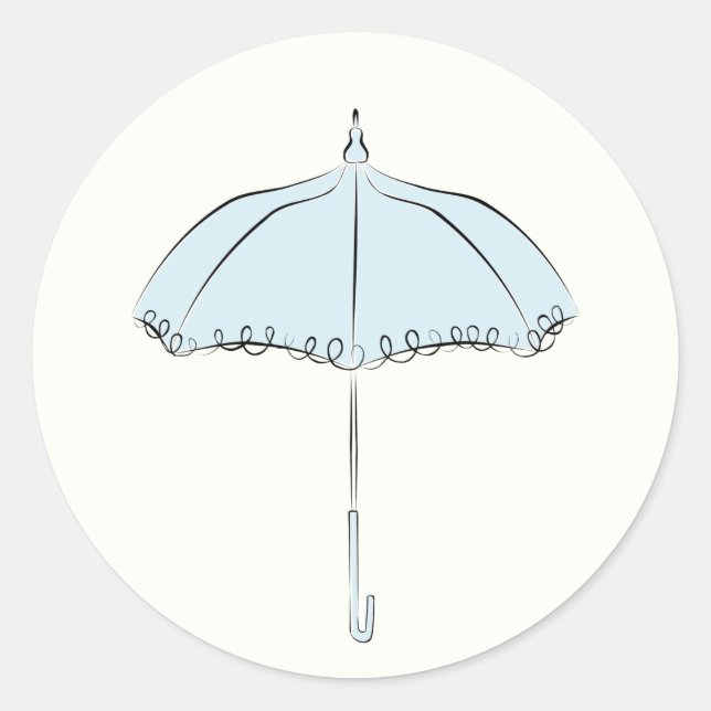 Blue Parasol Runder Aufkleber (Vorderseite)