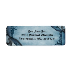 Blue Parchment Scroll Gothic Rücksendeadresse
