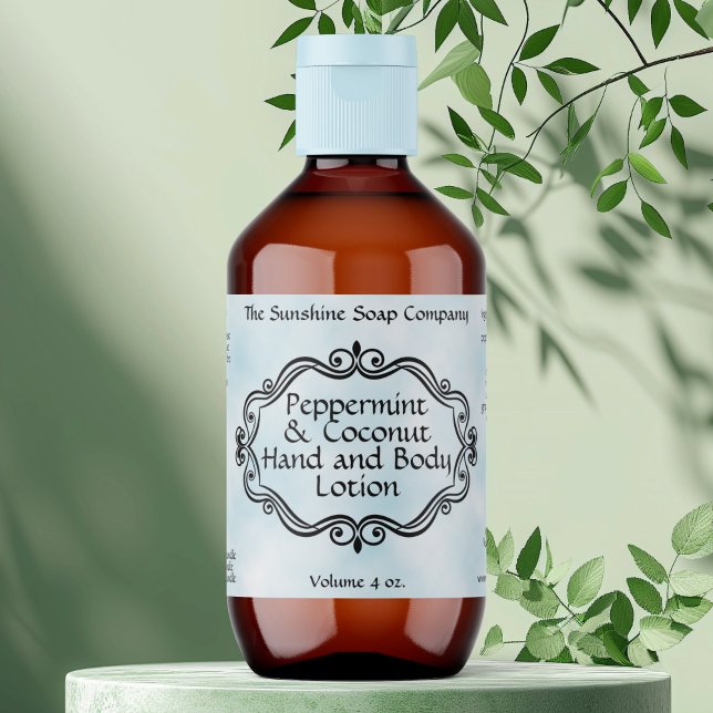 Blue parchment vintage frame cosmetic label (Von Creator hochgeladen)