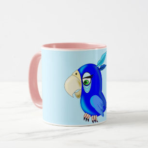 Blue Parrot Tasse Geschenk - Ihre Farben - Text