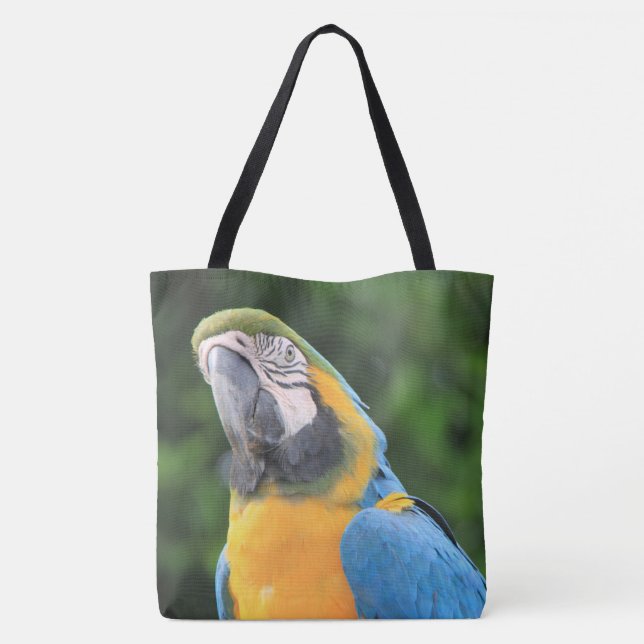 Blue Parrot Tote Bag Tasche (Rückseite)
