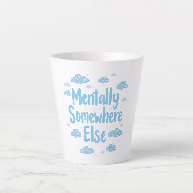 Blue Pastel Daydreamer Saying Milchtasse (Vorderseite)