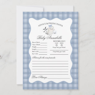 Blue Pastel Little Boo Ghost Advice for Baby Card Einladung
