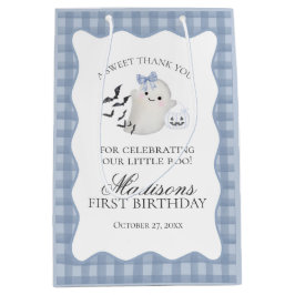 Blue Pastel Little Boo Ghost Birthday Party Favors Mittlere Geschenktüte