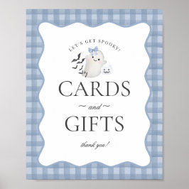 Blue Pastel Little Boo Ghost Cards & Gifts Zeichen Poster