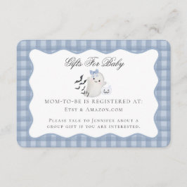 Blue Pastel Little Boo Ghost Registrierungskarte e Begleitkarte