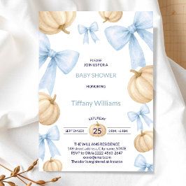 Blue Pastell Watercolor Pumpkin Buganband Einladung