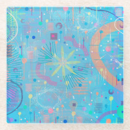 Blue Pastels Dream Abstract  Glasuntersetzer