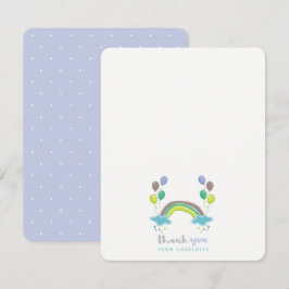 Blue Pastels Regenbogen und Balloons Boy Baby Dusc Dankeskarte