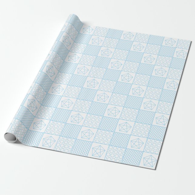 Blue Patchwork Geschenkpapier (Ungerollt)