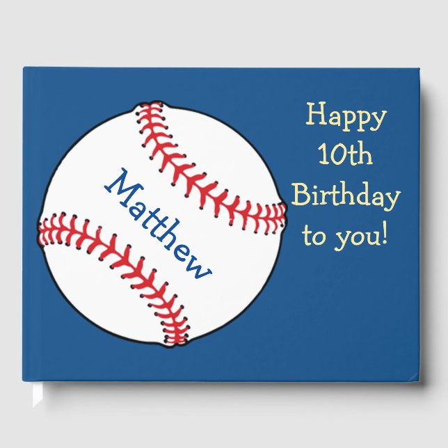 Blue Patriotic Baseball Anniversaire Sports Livre  (Recto)
