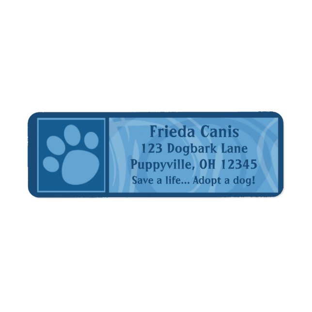 Blue Paw Print Address Labels (Vorne)