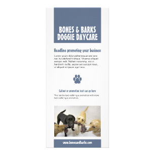 Blue Paw Print Hund Care Werbekarte