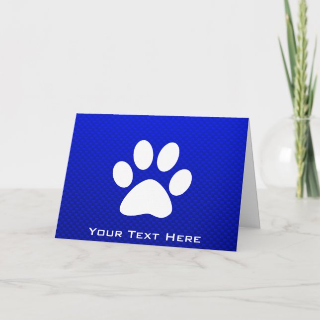 Blue Paw Print Karte (Vorderseite)