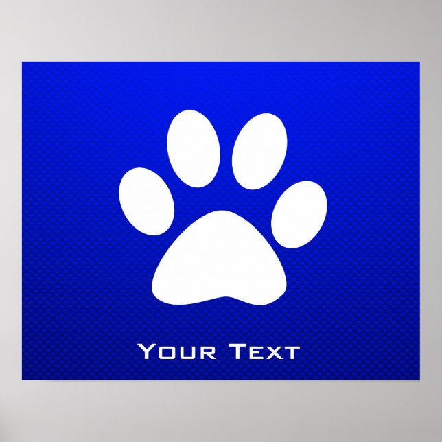 Blue Paw Print Poster (Vorne)