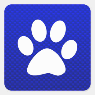 Blue Paw Print Quadratischer Aufkleber