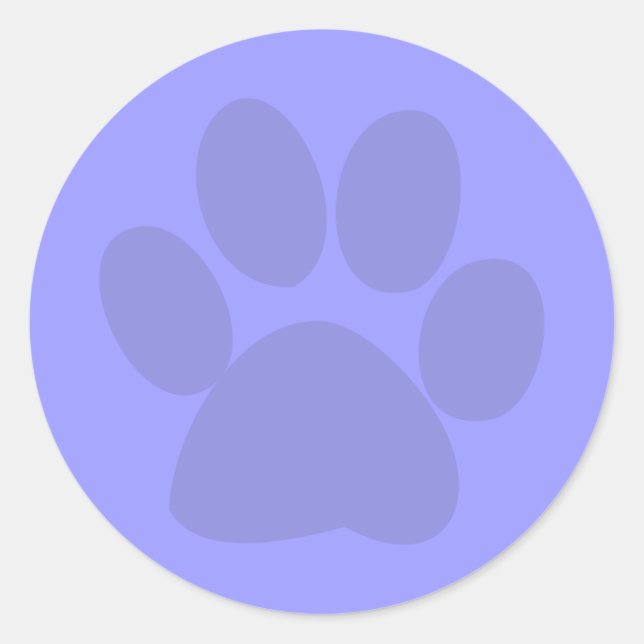 Blue Paw Print Sticker (Vorderseite)