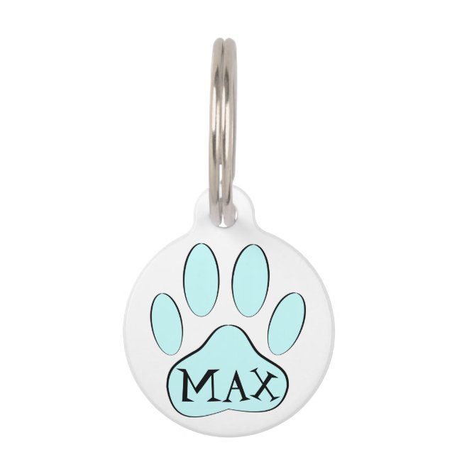 Blue Paw Print Tiernamensmarke (Vorderseite)