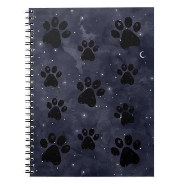 Blue Paw Stars Notizblock (Vorderseite)