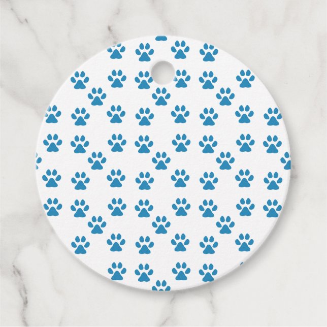 Blue Pawprints Geschenkanhänger (Vorderseite)