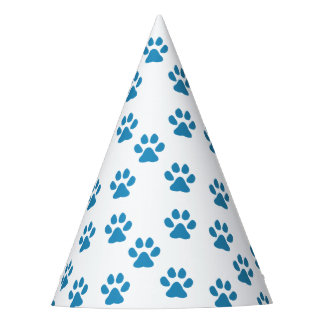 Blue Pawprints Partyhütchen