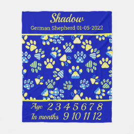 Blue Paws Pet Milestone Blanket Fleecedecke