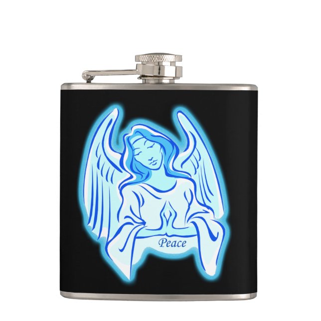 Blue Peace Angel Flask Flachmann (Vorderseite)
