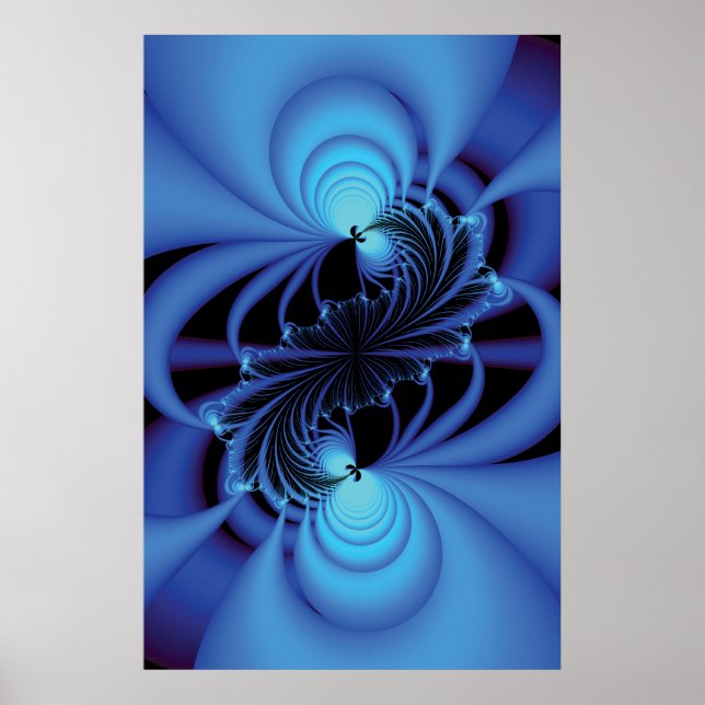 Blue Peace Fraktal Poster (Vorne)